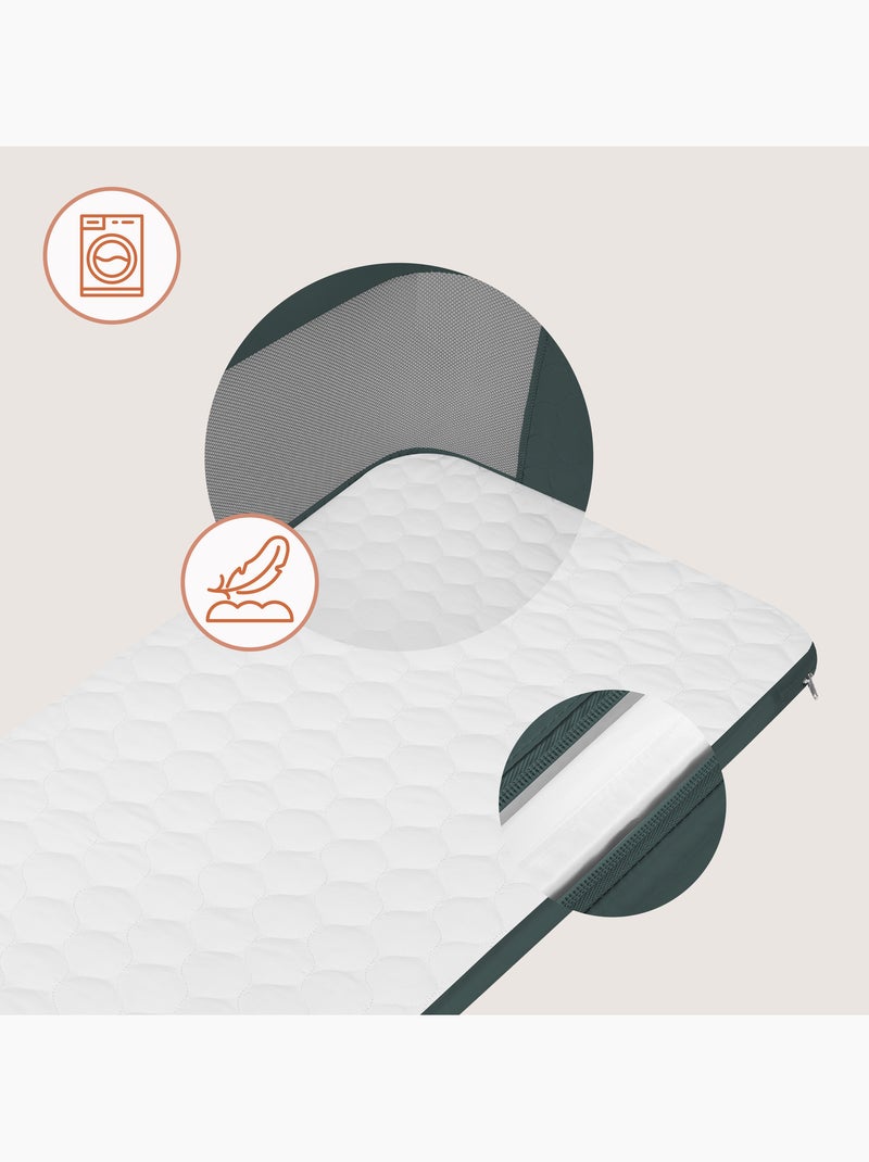 Lit cododo 3en1 LIONELO Jodie - Berceau - Réglable en hauteur et inclinaison- Matelas haute densité Vert - Kiabi