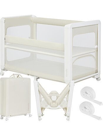 Lit cododo 5en1 LIONELO Patty - Lit parapluie - Parc - Pliable - Matelas haute densité - 4 roulettes