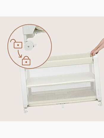 Lit cododo 5en1 LIONELO Patty - Lit parapluie - Parc - Pliable - Matelas haute densité - 4 roulettes