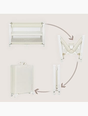 Lit cododo 5en1 LIONELO Patty - Lit parapluie - Parc - Pliable - Matelas haute densité - 4 roulettes