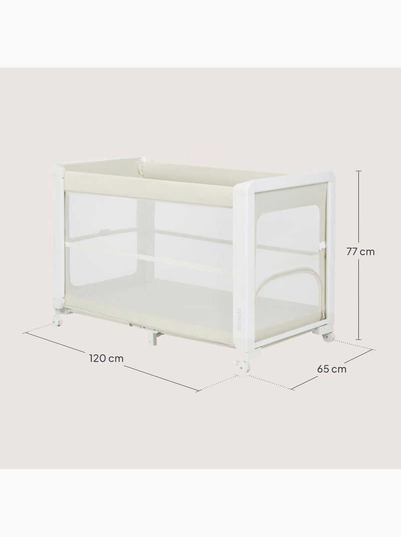 Lit cododo 5en1 LIONELO Patty - Lit parapluie - Parc - Pliable - Matelas haute densité - 4 roulettes Beige - Kiabi
