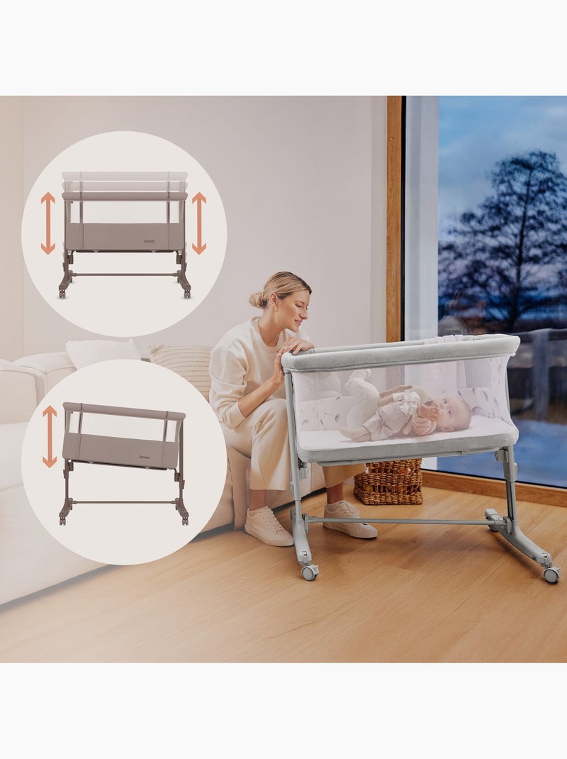 Lit cododo bébé 3en1 LIONELO Aurora - Berceau - Réglable en hauteur et inclinaison - Matelas et sac Beige coquille - Kiabi