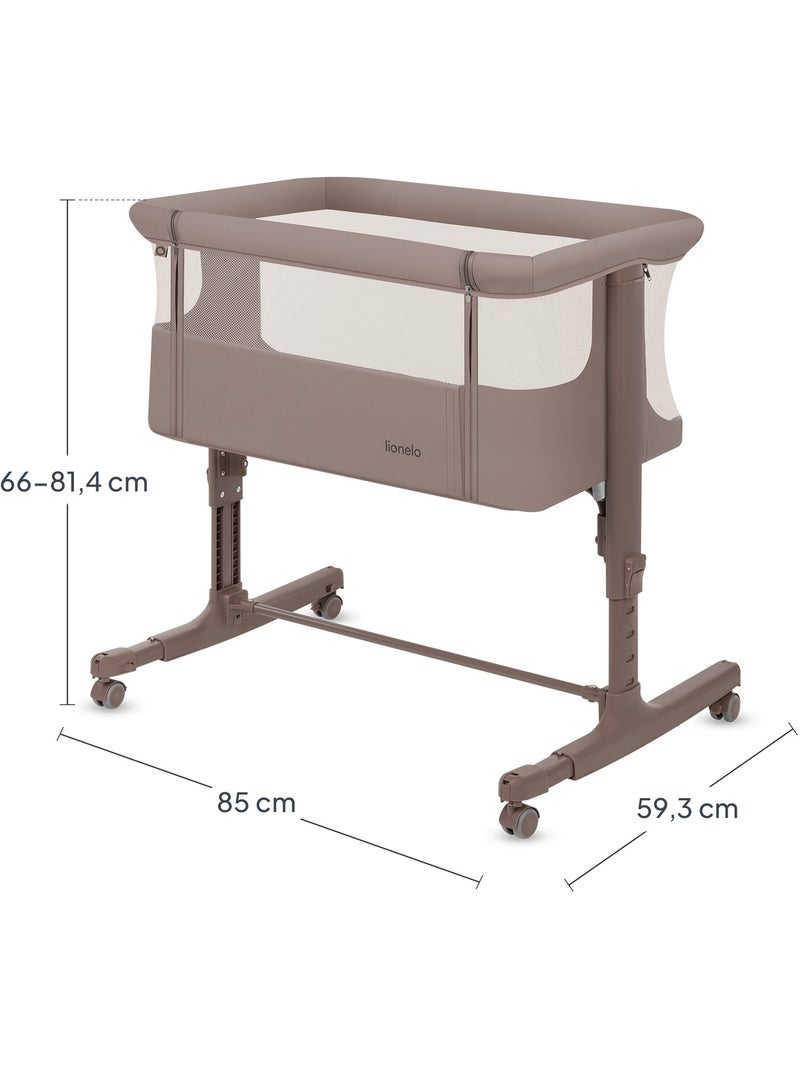 Lit cododo bébé 3en1 LIONELO Aurora - Berceau - Réglable en hauteur et inclinaison - Matelas et sac Beige coquille - Kiabi