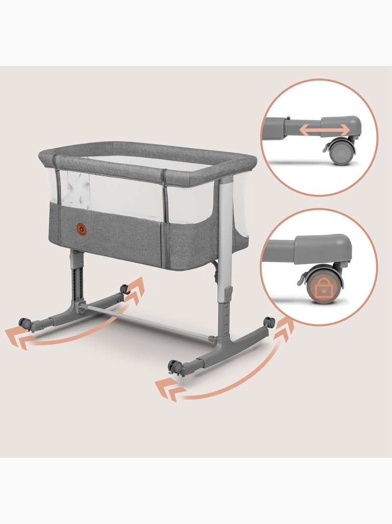 Lit cododo bébé 3en1 LIONELO Aurora - Berceau - Réglable en hauteur et inclinaison - Matelas et sac Gris - Kiabi