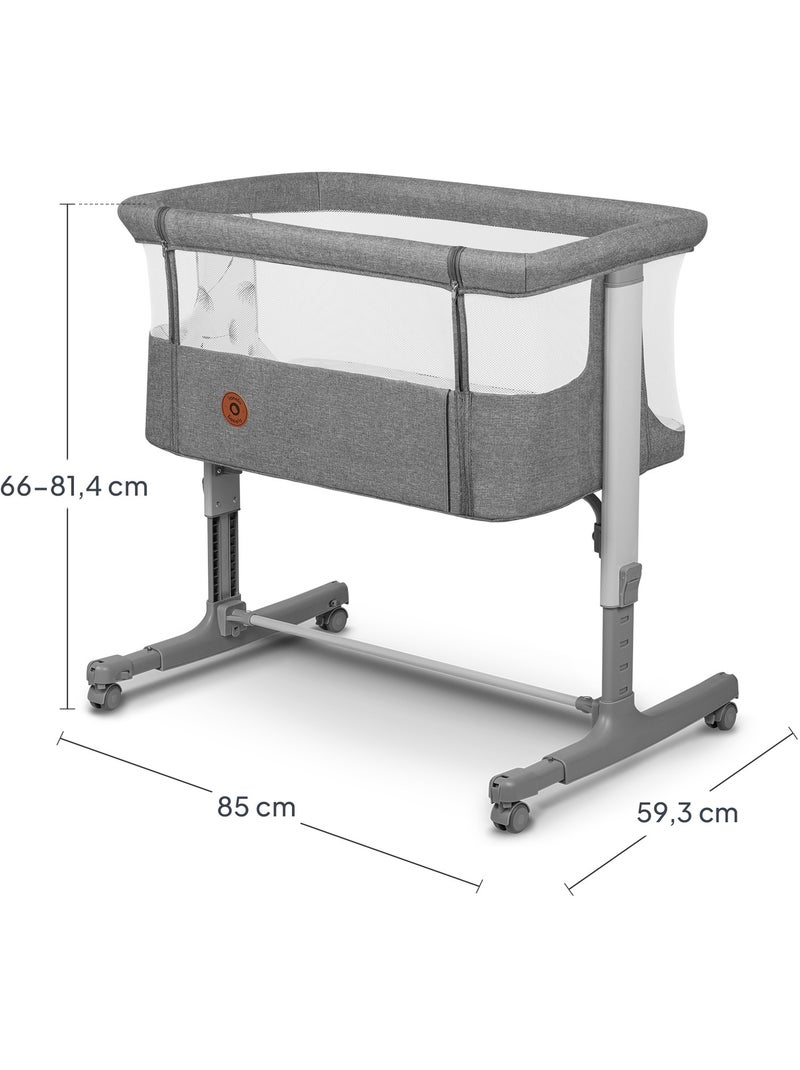 Lit cododo bébé 3en1 LIONELO Aurora - Berceau - Réglable en hauteur et inclinaison - Matelas et sac Gris foncé - Kiabi