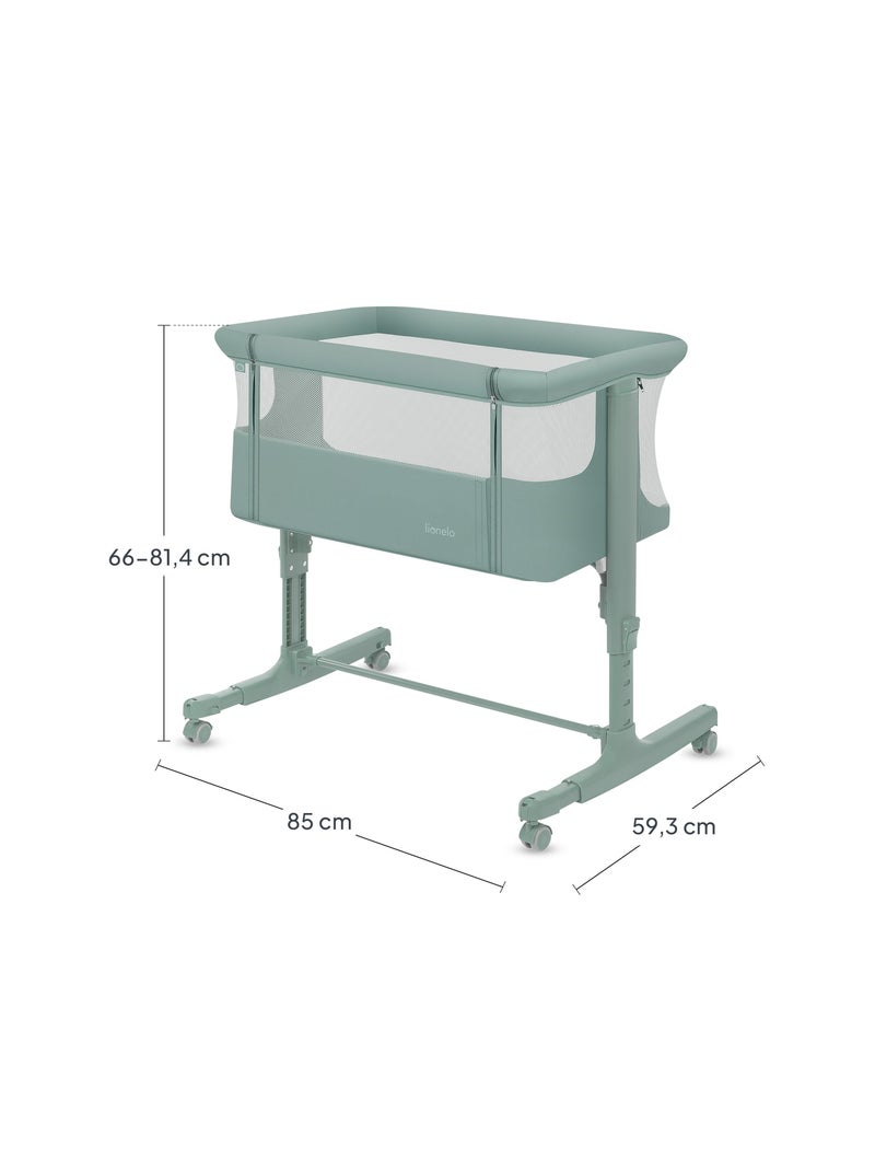 Lit cododo bébé 3en1 LIONELO Aurora - Berceau - Réglable en hauteur et inclinaison - Matelas et sac Vert - Kiabi