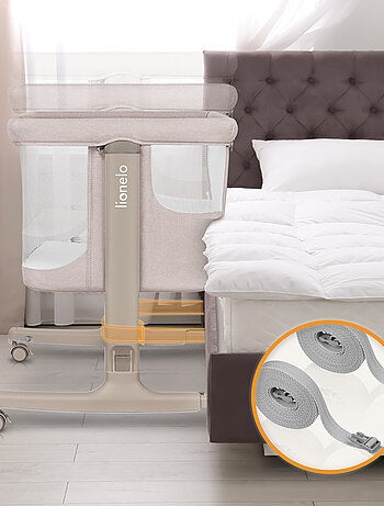 Lit cododo bébé 3en1 LIONELO Aurora - Réglable en hauteur et inclinaison - Matelas et sac inclus