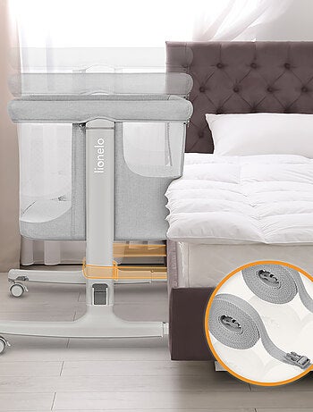 Lit cododo bébé 3en1 LIONELO Aurora - Réglable en hauteur et inclinaison - Matelas et sac inclus
