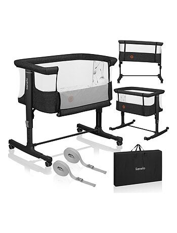 Lit cododo bébé 3en1 LIONELO Aurora - Réglable en hauteur et inclinaison - Matelas et sac inclus