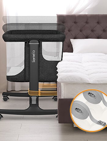 Lit cododo bébé 3en1 LIONELO Aurora - Réglable en hauteur et inclinaison - Matelas et sac inclus