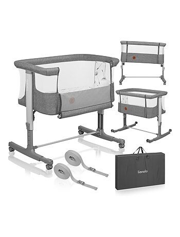 Lit cododo bébé 3en1 LIONELO Aurora - Réglable en hauteur et inclinaison - Matelas et sac inclus