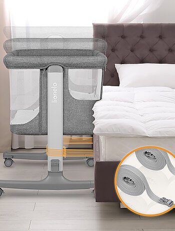 Lit cododo bébé 3en1 LIONELO Aurora - Réglable en hauteur et inclinaison - Matelas et sac inclus