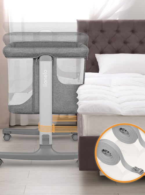 Lit cododo bébé 3en1 LIONELO Aurora - Réglable en hauteur et inclinaison - Matelas et sac inclus - Kiabi