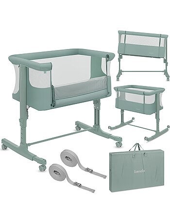 Lit cododo bébé 3en1 LIONELO Aurora - Réglable en hauteur et inclinaison - Matelas et sac inclus
