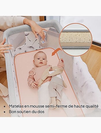 Lit cododo bébé 3en1 LIONELO Aurora - Réglable en hauteur et inclinaison - Matelas et sac inclus