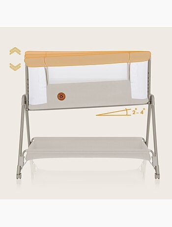 Lit cododo bébé 3en1 LIONELO Luna - Berceau - Réglable en hauteur et inclinaison - Matelas inclus