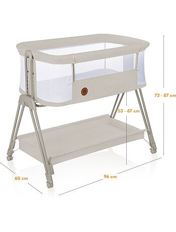 Lit cododo bébé 3en1 LIONELO Luna - Berceau - Réglable en hauteur et inclinaison - Matelas inclus