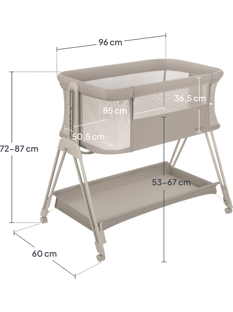 Lit cododo bébé 3en1 LIONELO Luna - Berceau - Réglable en hauteur et inclinaison - Matelas inclus Beige - Kiabi