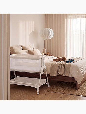 Lit cododo bébé 3en1 LIONELO Luna - Berceau - Réglable en hauteur et inclinaison - Matelas inclus