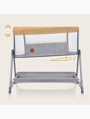 Lit cododo bébé 3en1 LIONELO Luna - Berceau - Réglable en hauteur et inclinaison - Matelas inclus