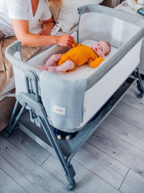Lit cododo bébé 3en1 LIONELO Luna - Berceau - Réglable en hauteur et inclinaison - Matelas inclus - Kiabi