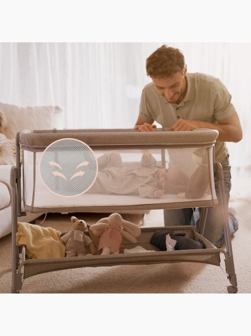 Lit cododo bébé 3en1 LIONELO Luna - Berceau - Réglable en hauteur et inclinaison - Matelas inclus - Kiabi