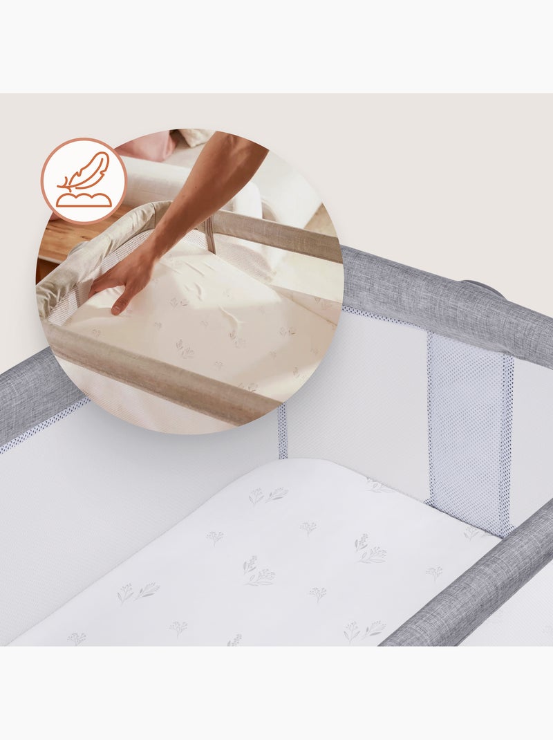 Lit cododo bébé 3en1 LIONELO Luna - Berceau - Réglable en hauteur et inclinaison - Matelas inclus Gris - Kiabi