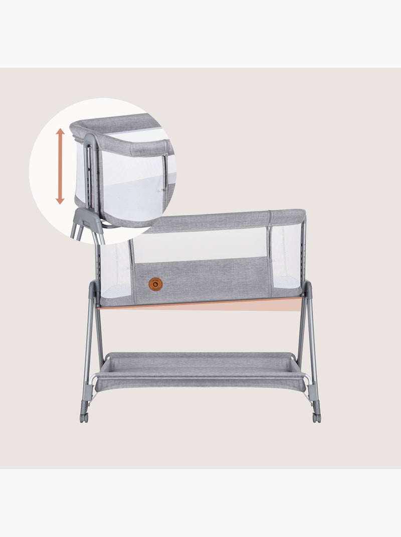 Lit cododo bébé 3en1 LIONELO Luna - Berceau - Réglable en hauteur et inclinaison - Matelas inclus Gris - Kiabi