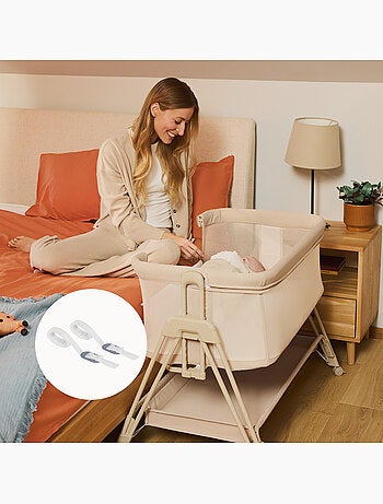 Lit cododo bébé 3en1 LIONELO Luna - Berceau - Réglable en hauteur et inclinaison - Matelas inclus
