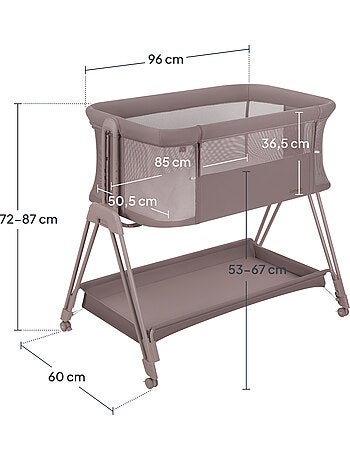 Lit cododo bébé 3en1 LIONELO Luna - Berceau - Réglable en hauteur et inclinaison - Matelas inclus
