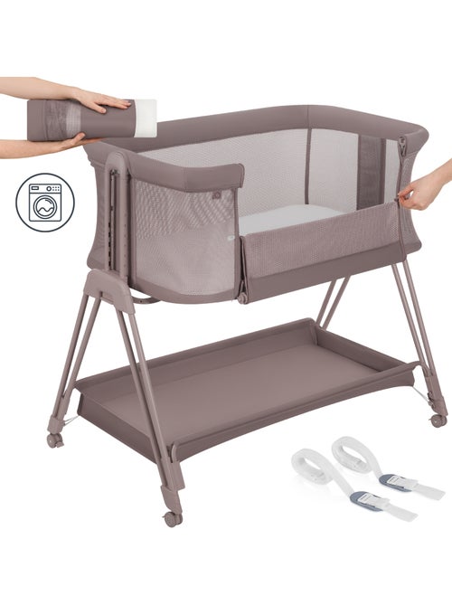 Lit cododo bébé 3en1 LIONELO Luna - Berceau - Réglable en hauteur et inclinaison - Matelas inclus - Kiabi