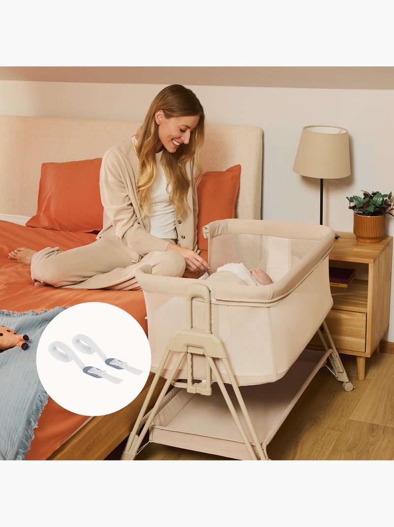 Lit cododo bébé 3en1 LIONELO Luna - Berceau - Réglable en hauteur et inclinaison - Matelas inclus Taupe - Kiabi