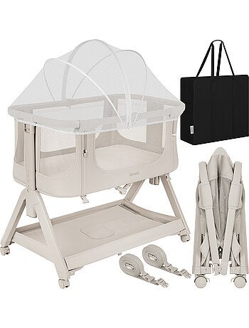 Lit cododo bébé 4en1 lionelo luna - berceau - réglable en hauteur et inclinaison - matelas inclus