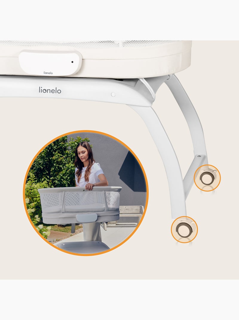 Lit cododo et berceau LIONELO Coral - Lit bébé jusqu’à 9 kg - Roulettes - 5 vitesses - Télécommande Blanc - Kiabi