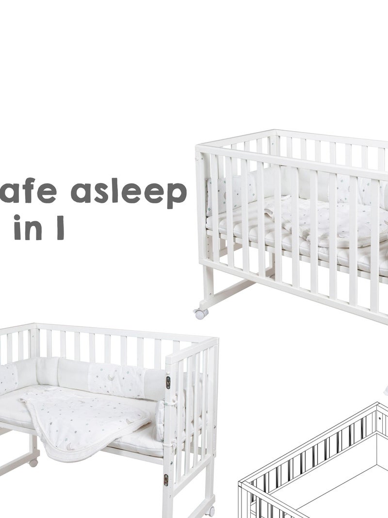 Lit cododo évolutif 3en1 + Literie - ROBA 'safe asleep®' Blanc - Kiabi