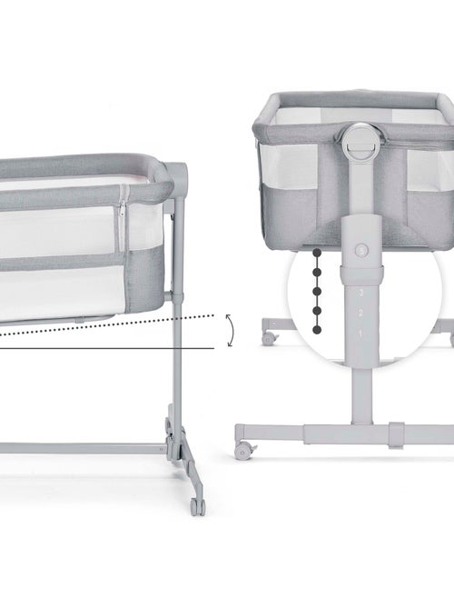 Lit Cododo Kinderkraft NESTE UP 2 avec Matelas Inclus, 5 Hauteurs Réglables et Roues Freinées - Kiabi