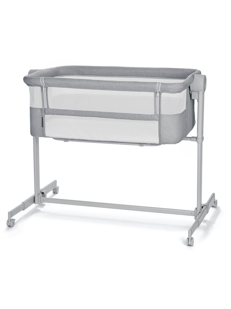 Lit Cododo Kinderkraft NESTE UP 2 avec Matelas Inclus, 5 Hauteurs Réglables et Roues Freinées Gris clair - Kiabi