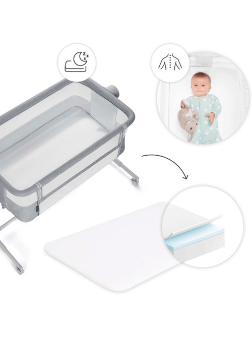Lit Cododo Kinderkraft NESTE UP 2 avec Matelas Inclus, 5 Hauteurs Réglables et Roues Freinées - Kiabi