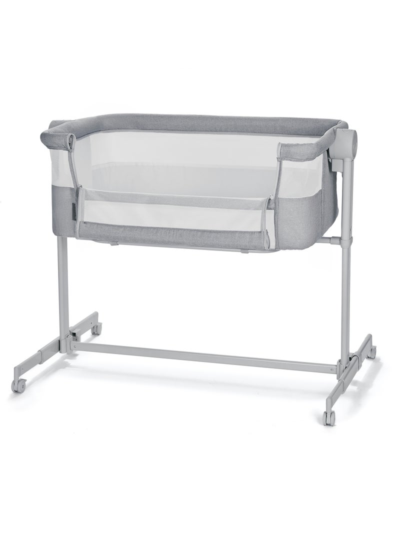 Lit Cododo Kinderkraft NESTE UP 2 avec Matelas Inclus, 5 Hauteurs Réglables et Roues Freinées Gris clair - Kiabi