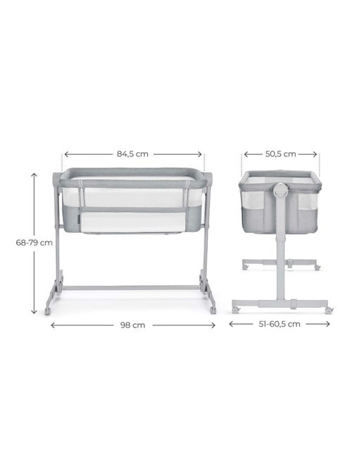 Lit Cododo Kinderkraft NESTE UP 2 avec Matelas Inclus, 5 Hauteurs Réglables et Roues Freinées - Kiabi