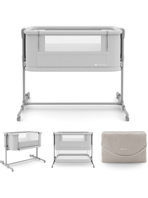 Lit cododo Kinderkraft NESTEE GROW 2 3-en-1 5 niveaux hauteur roulettes frein sac matelas - Kiabi