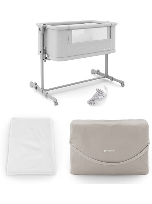 Lit cododo Kinderkraft NESTEE GROW 2 3-en-1 5 niveaux hauteur roulettes frein sac matelas - Kiabi