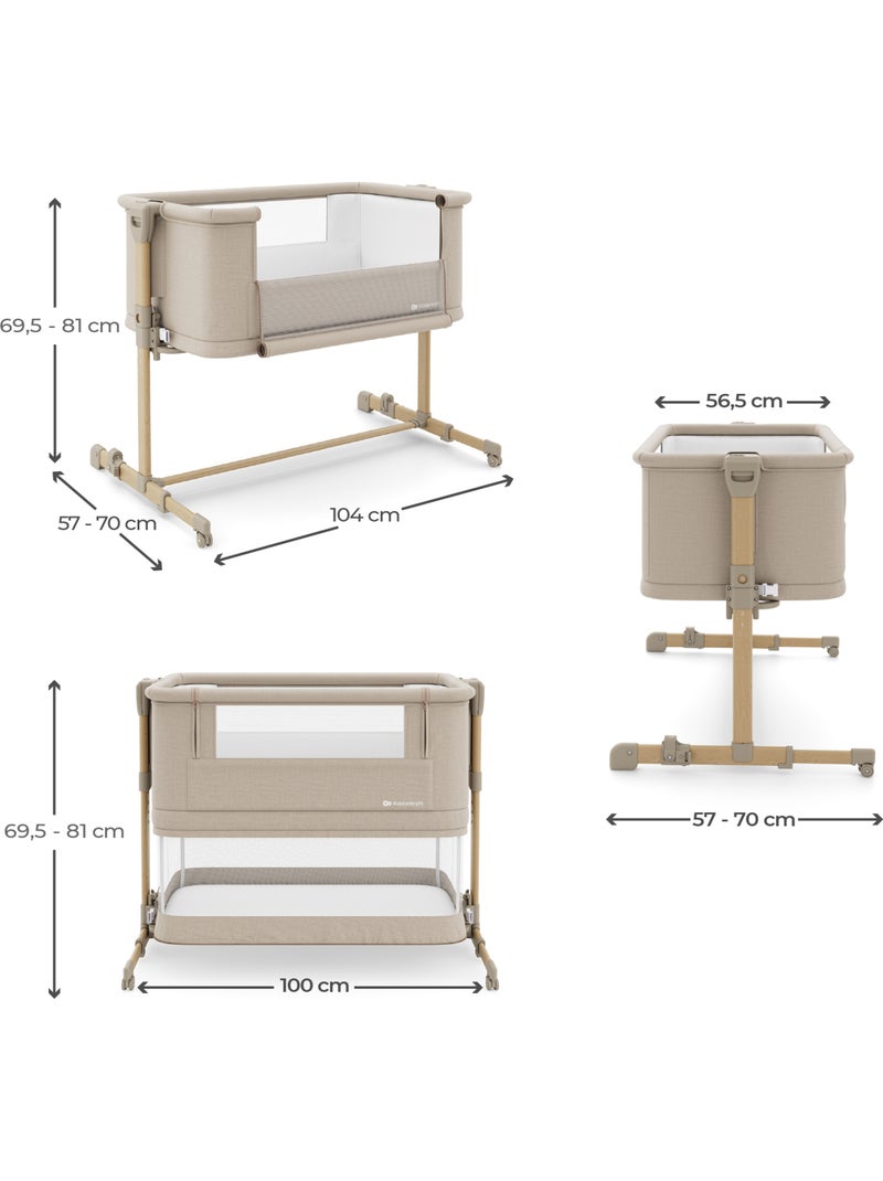 Lit cododo Kinderkraft NESTEE GROW 2 3en1 inclinaison antireflux sac voyage 2 roulettes frein Beige - Kiabi