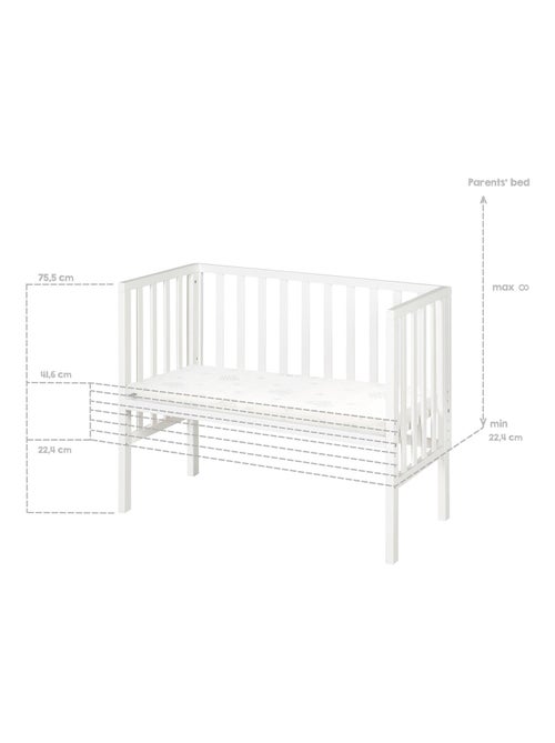 Lit cododo pour nouveau-né avec matelas respirant, barrière et doublure en maille 'Roba' - Kiabi