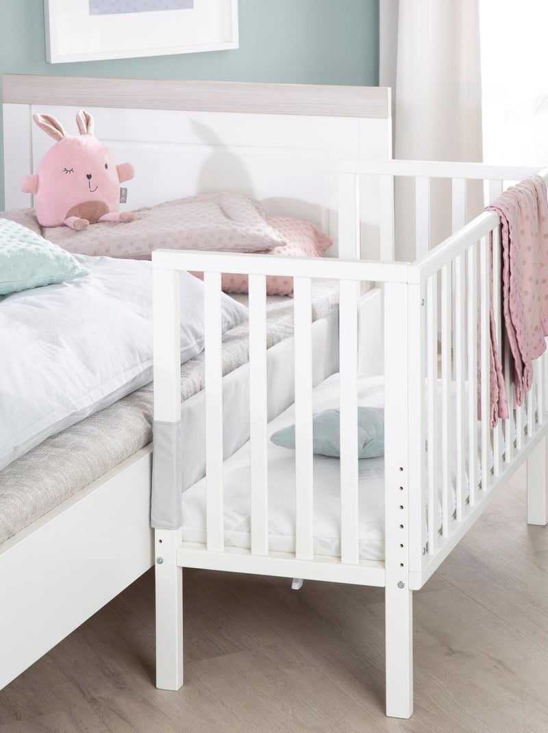 Lit cododo pour nouveau-né avec matelas respirant et barrière en toile 'Roba' Blanc - Kiabi