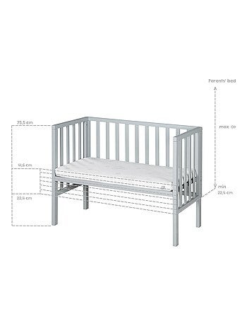 Lit cododo pour nouveau-né avec matelas respirant et déhoussable ROBA