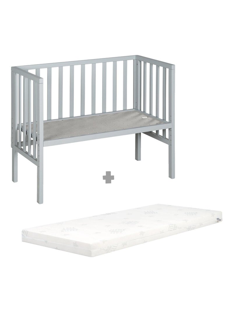 Lit cododo pour nouveau-né avec matelas respirant et déhoussable ROBA Gris taupe - Kiabi