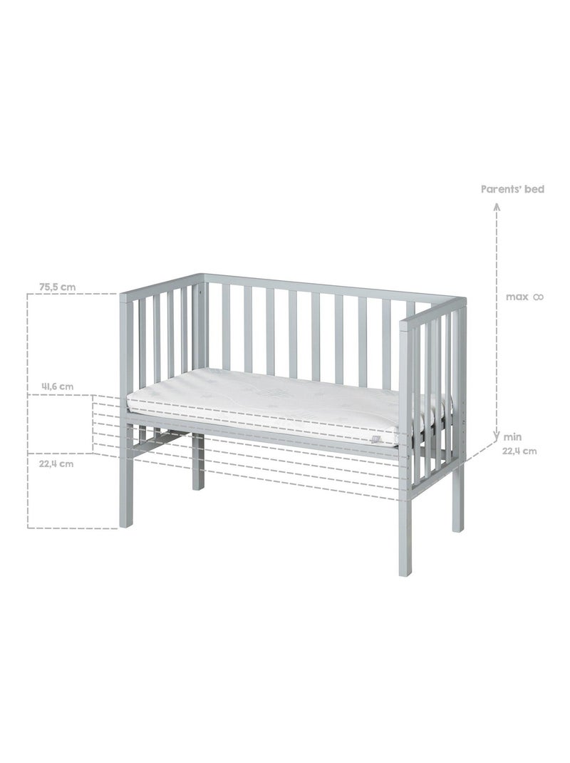 Lit cododo pour nouveau-né avec matelas respirant et déhoussable ROBA Gris taupe - Kiabi