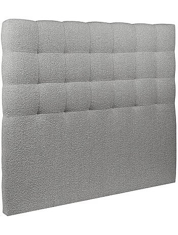 Lit coffre avec tête de lit capitonnée Bouclette