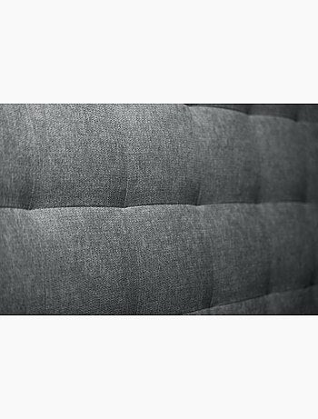 Lit coffre avec tête de lit capitonnée Tissu